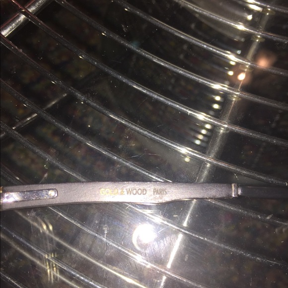 GOLD & WOOD full rim glasses wood and metal REPAIRED/FLAWS - Picture 5 of 10